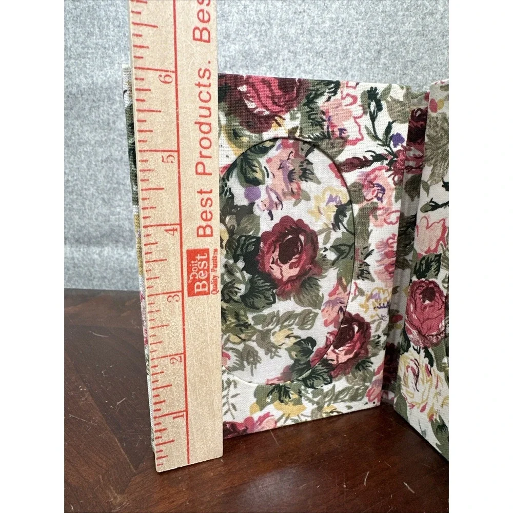 Vintage Floral Fabric Picture Frame Rose Print Cottage Core‎ Granny